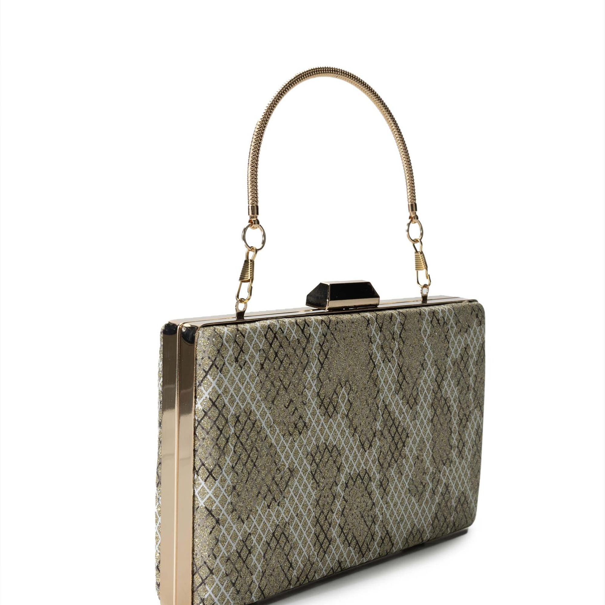 Tamer Tanca Kadın Vegan Yeşil Simli Yılan El Çantası