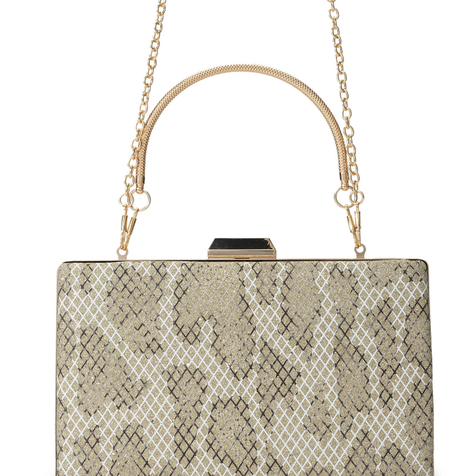 Tamer Tanca Kadın Vegan Yeşil Simli Yılan El Çantası