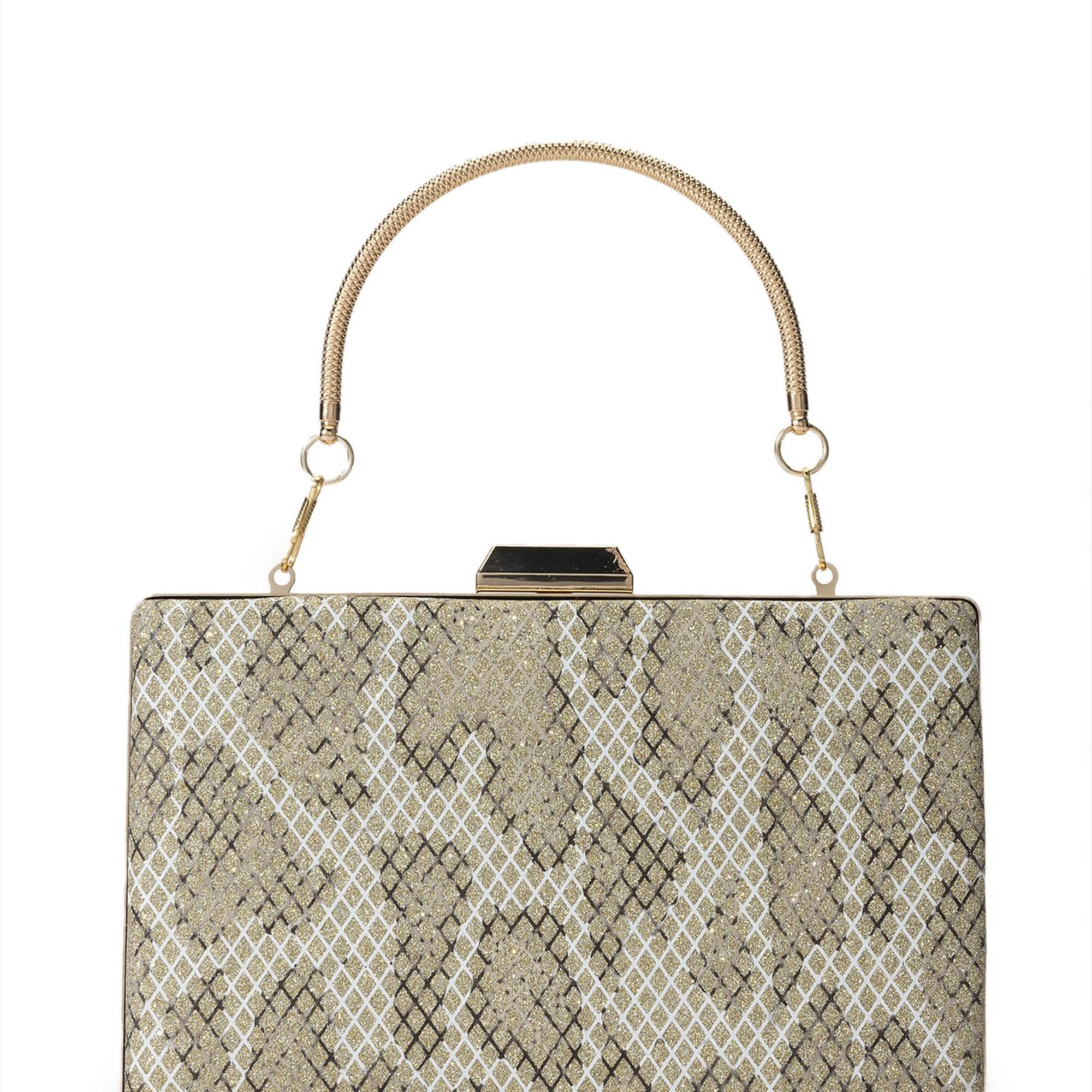 Tamer Tanca Kadın Vegan Yeşil Simli Yılan El Çantası