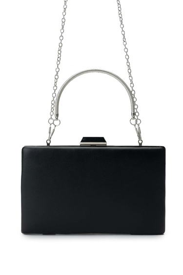  Tamer Tanca Kadın Vegan Siyah Deri El Çantası