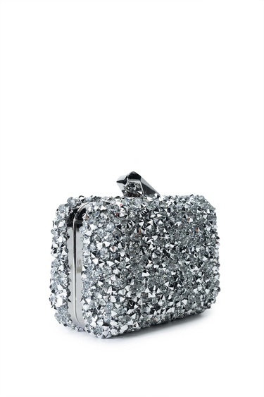  Tamer Tanca Kadın Vegan Gri El Çantası