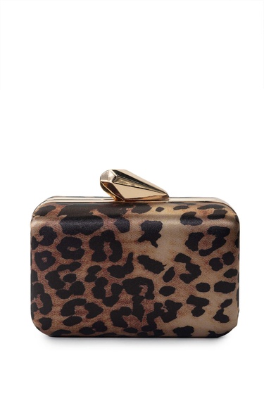  Tamer Tanca Kadın Vegan Leopar El Çantası