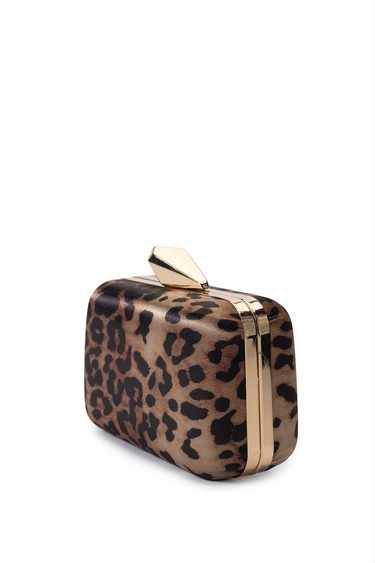  Tamer Tanca Kadın Vegan Leopar El Çantası