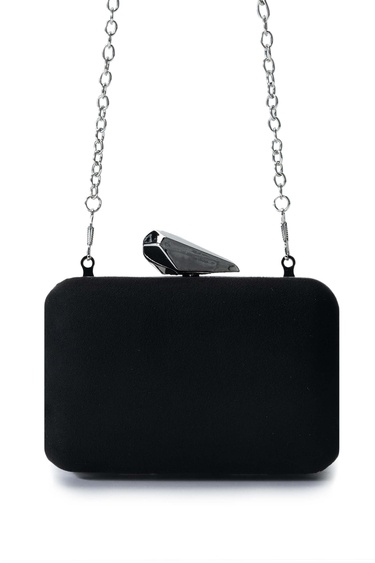  Tamer Tanca Kadın Vegan Siyah Süet El Çantası