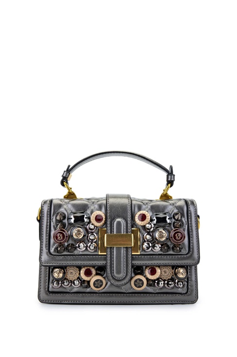  Tamer Tanca Kadın Vegan Metalik Kol Çantası