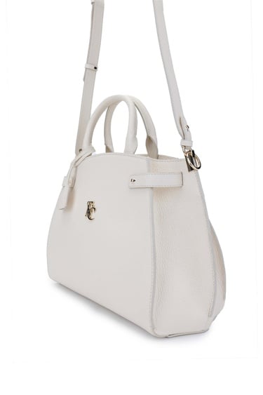  Tamer Tanca Kadın Hakiki Deri Bej El Çantası