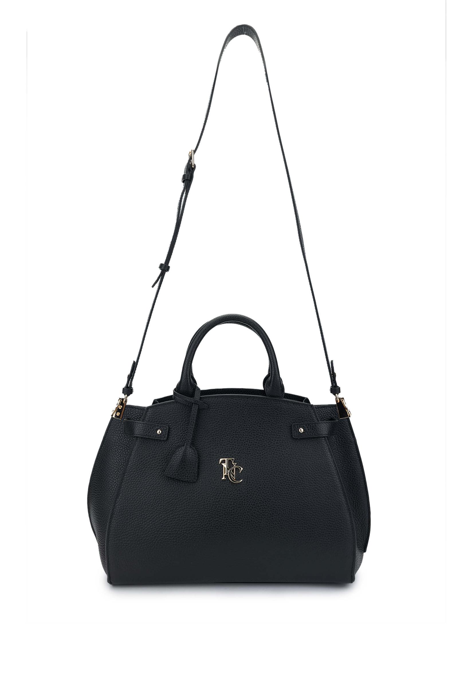  Tamer Tanca Kadın Hakiki Deri Siyah El Çantası