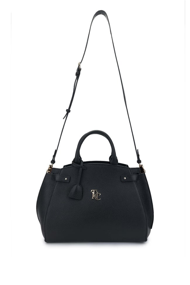  Tamer Tanca Kadın Hakiki Deri Siyah El Çantası