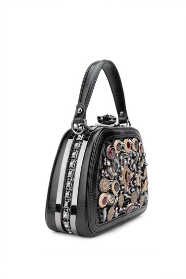  Tamer Tanca Kadın Vegan Siyah El Çantası