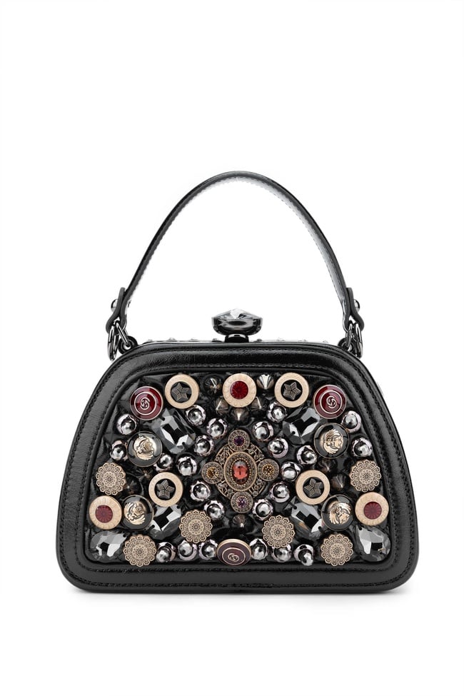  Tamer Tanca Kadın Vegan Siyah El Çantası