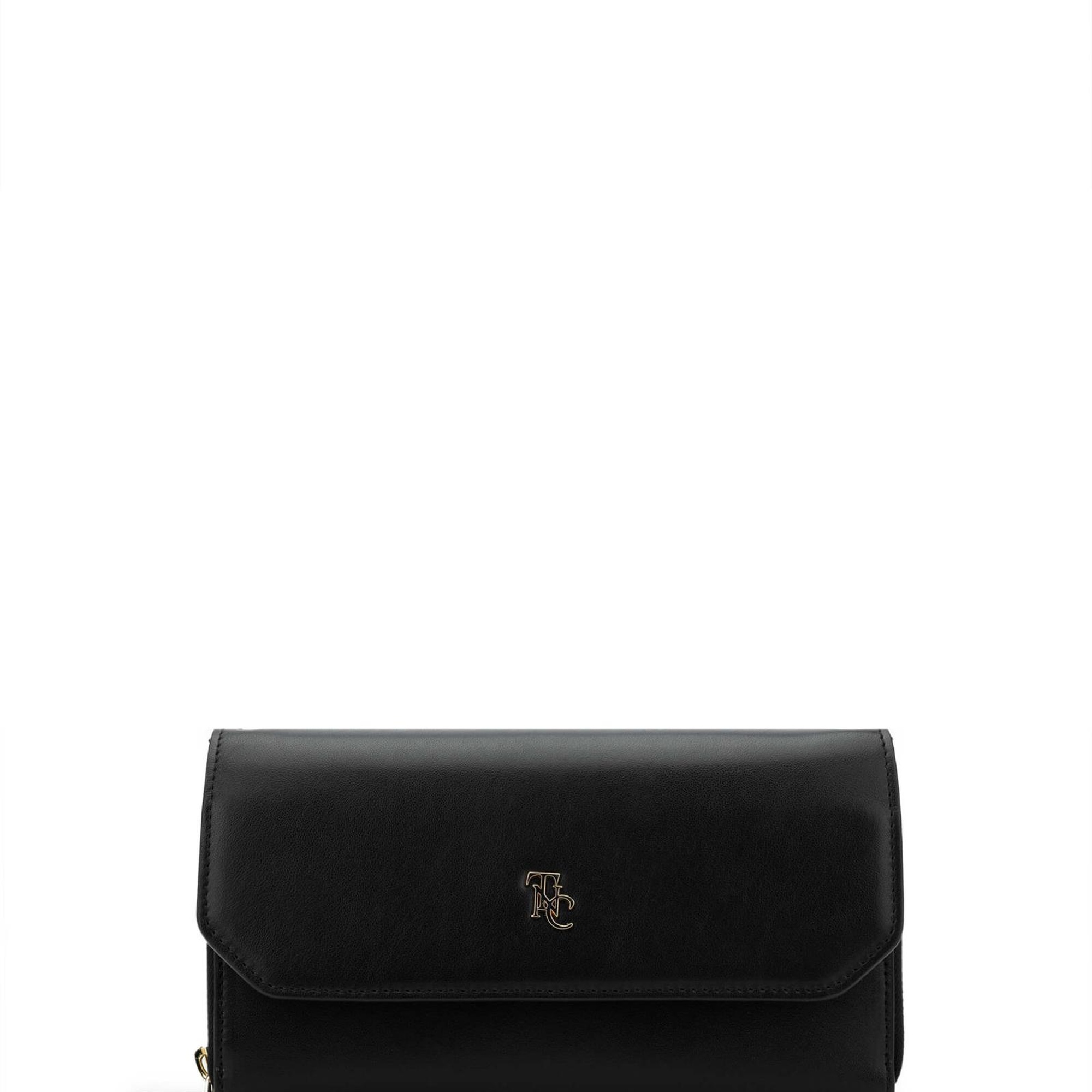 Tamer Tanca Kadın Hakiki Deri Siyah Deri Omuz Çanta