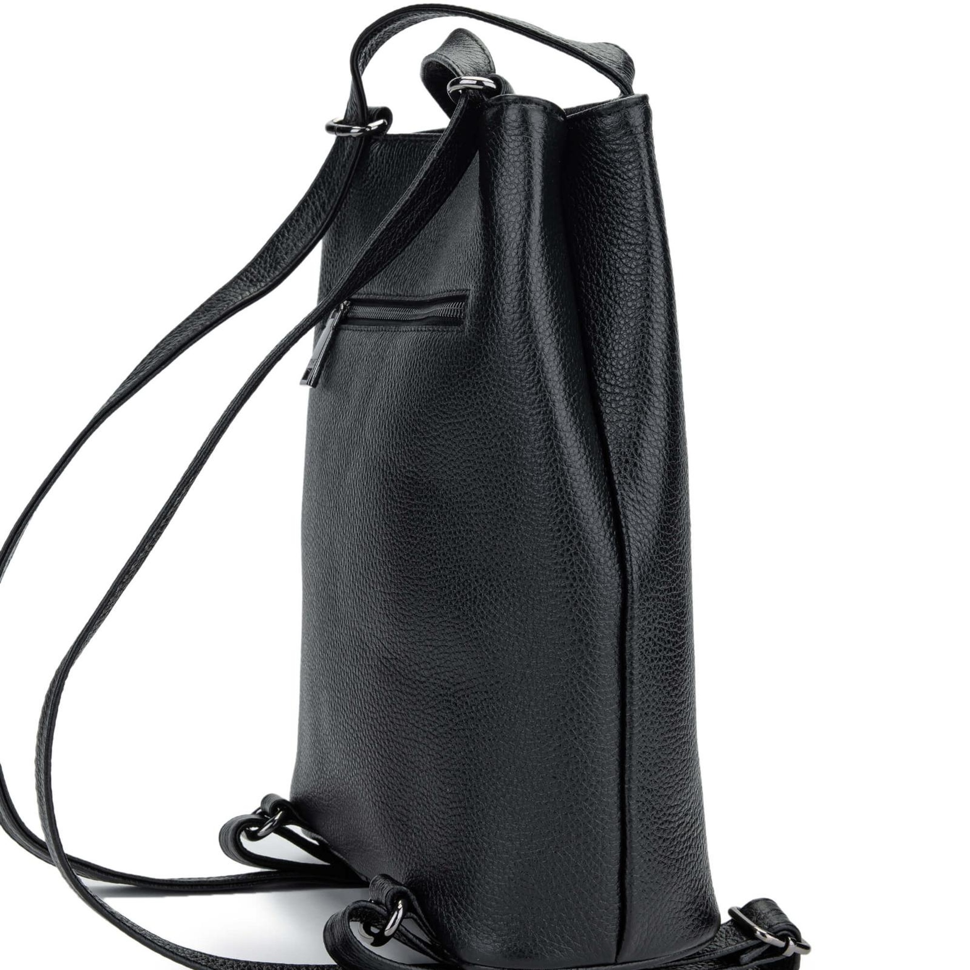 Tamer Tanca Kadın Hakiki Deri Siyah Sırt & Omuz Çantası