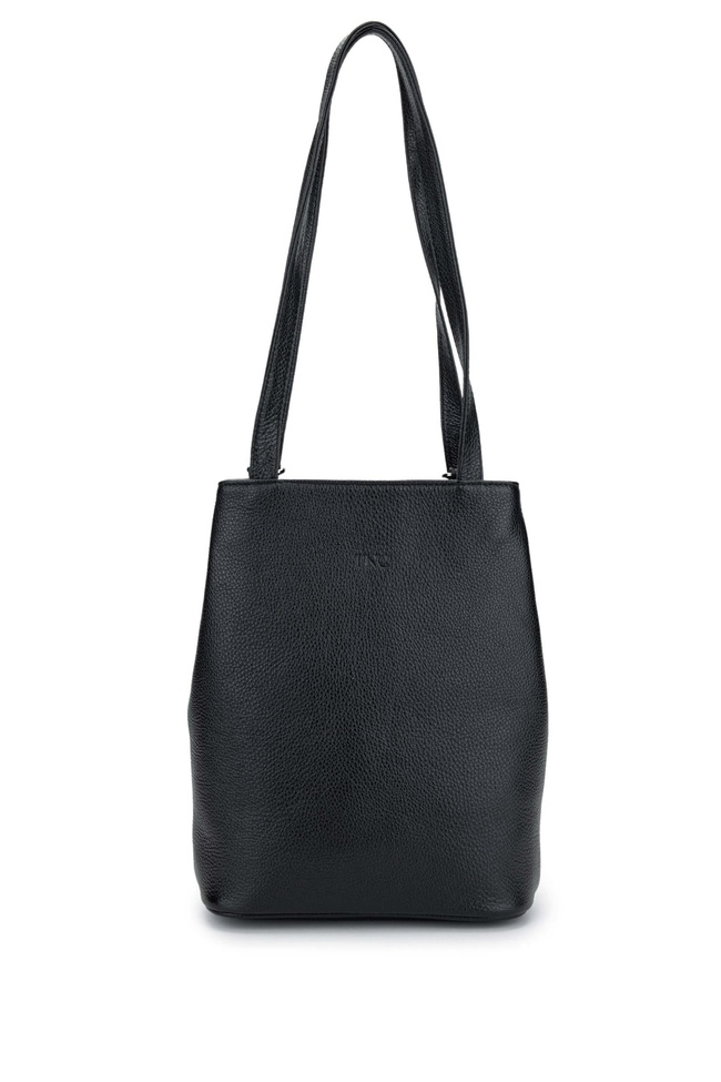  Tamer Tanca Kadın Hakiki Deri Siyah Sırt & Omuz Çantası