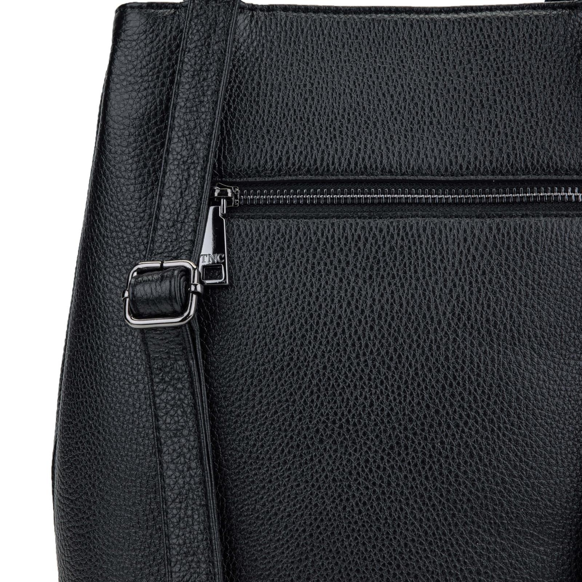 Tamer Tanca Kadın Hakiki Deri Siyah Sırt & Omuz Çantası