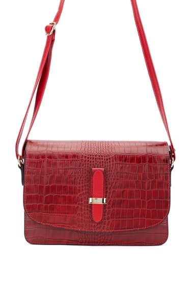  Tamer Tanca Kadın Hakiki Deri Kırmızı Postacı Çanta