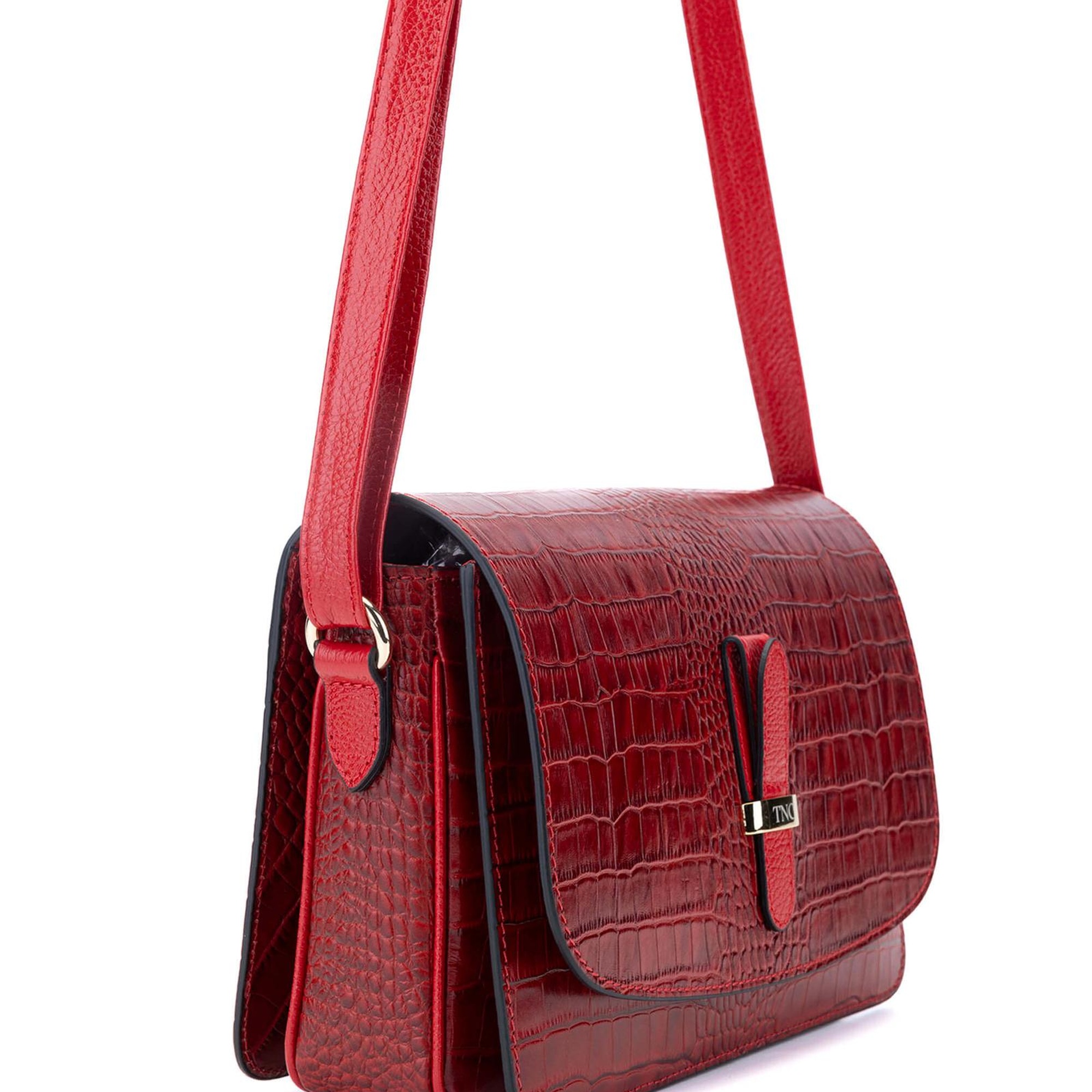 Tamer Tanca Kadın Hakiki Deri Kırmızı Postacı Çanta