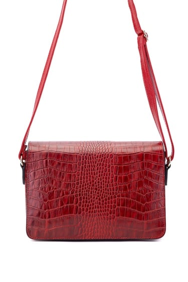  Tamer Tanca Kadın Hakiki Deri Kırmızı Postacı Çanta