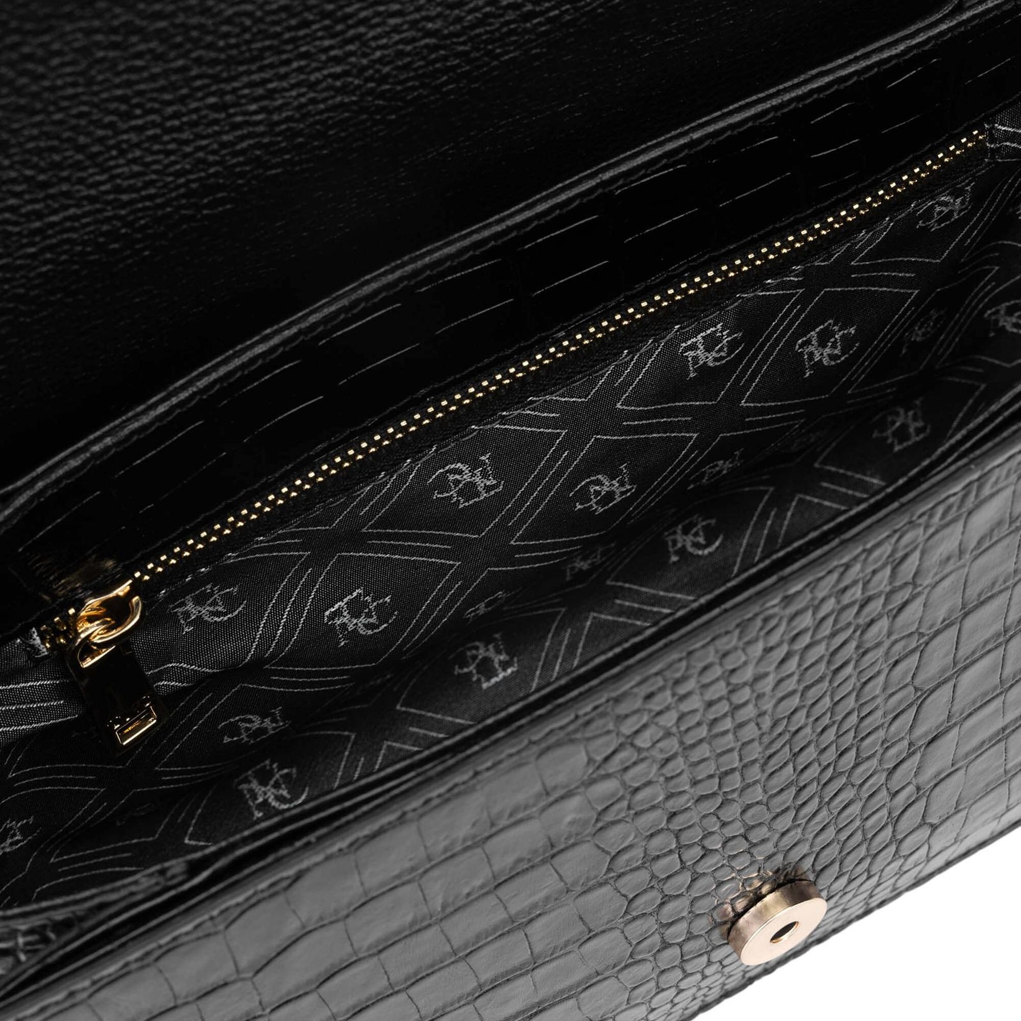 Tamer Tanca Kadın Hakiki Deri Siyah Kroko Postacı Çanta