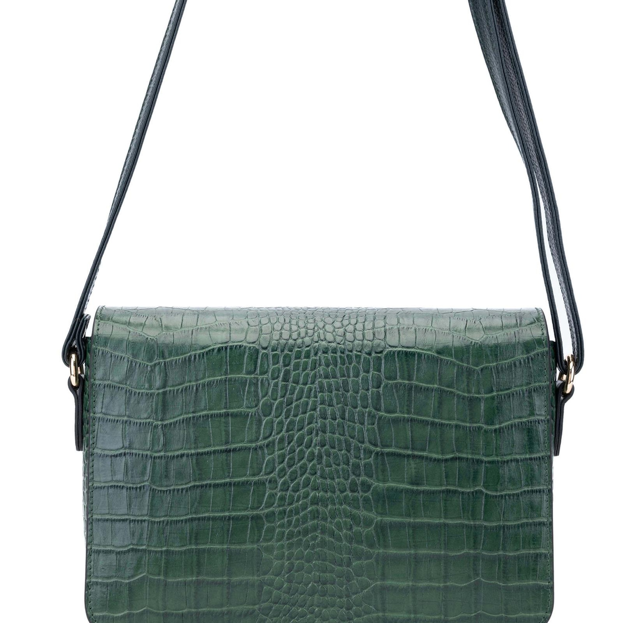 Tamer Tanca Kadın Hakiki Deri Yeşil Postacı Çanta