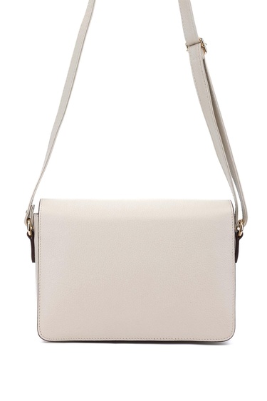  Tamer Tanca Kadın Hakiki Deri Bej Postacı Çanta