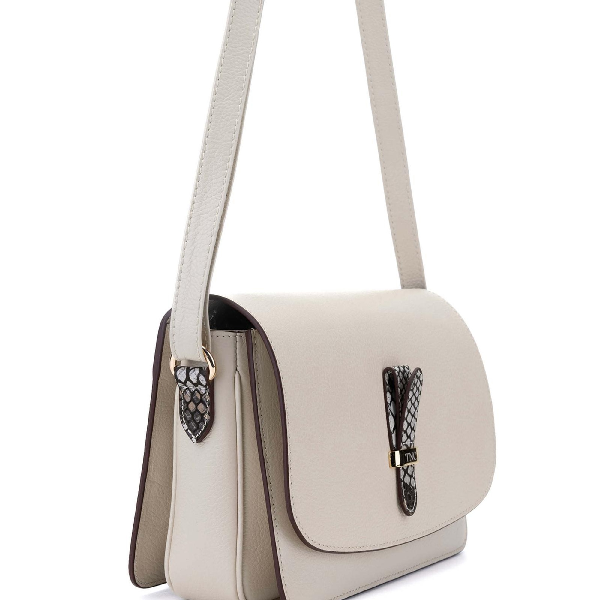 Tamer Tanca Kadın Hakiki Deri Bej Postacı Çanta