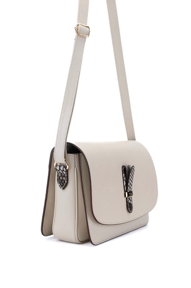  Tamer Tanca Kadın Hakiki Deri Bej Postacı Çanta