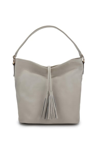  Tamer Tanca Kadın Hakiki Deri Bej Omuz Çanta