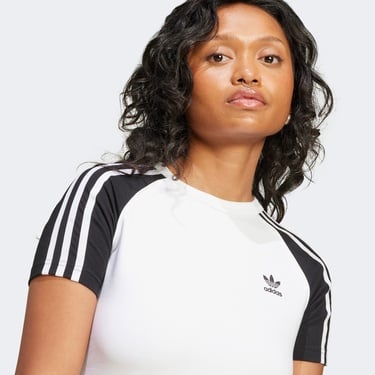  adidas Adicolor 3 Stripe Raglan Kadın Beyaz T-Shirt