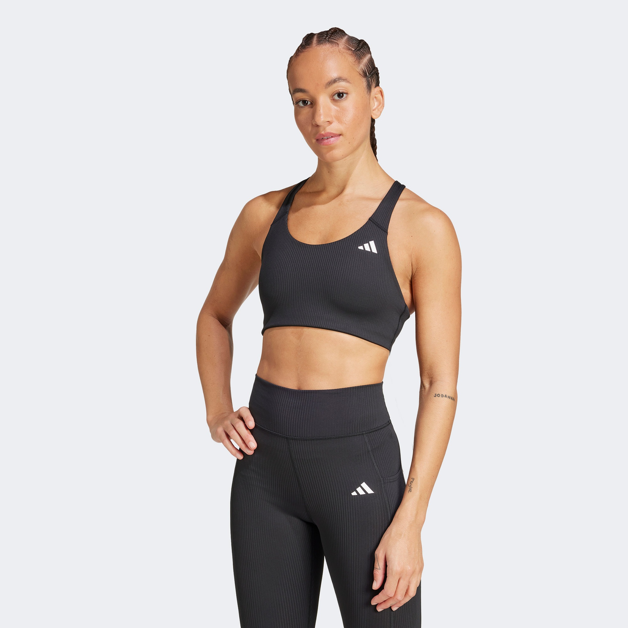 adidas Powerimpact Rib Medium Support Training Kadın Siyah Bra