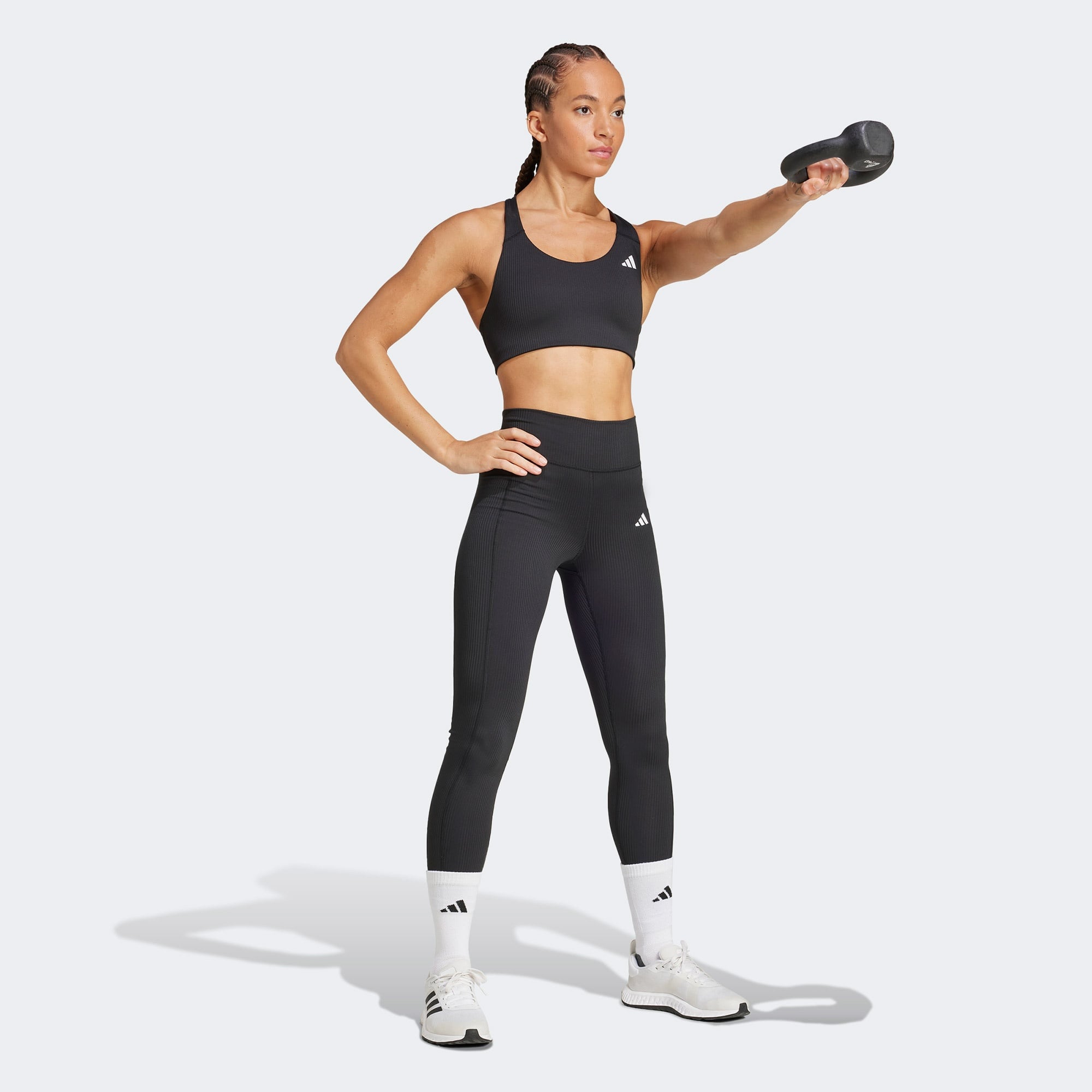 adidas Powerimpact Rib Medium Support Training Kadın Siyah Bra