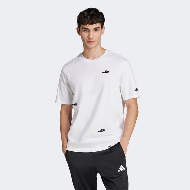  adidas Lounge Slides Graphic Erkek Beyaz T-Shirt