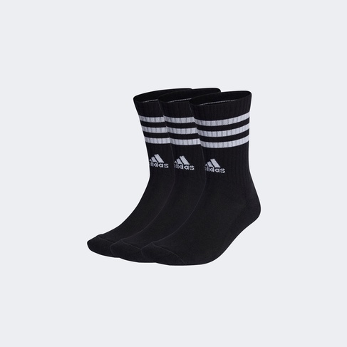  adidas 3' lü-Stripes Bilekli 3' lü Unisex Siyah Çorap