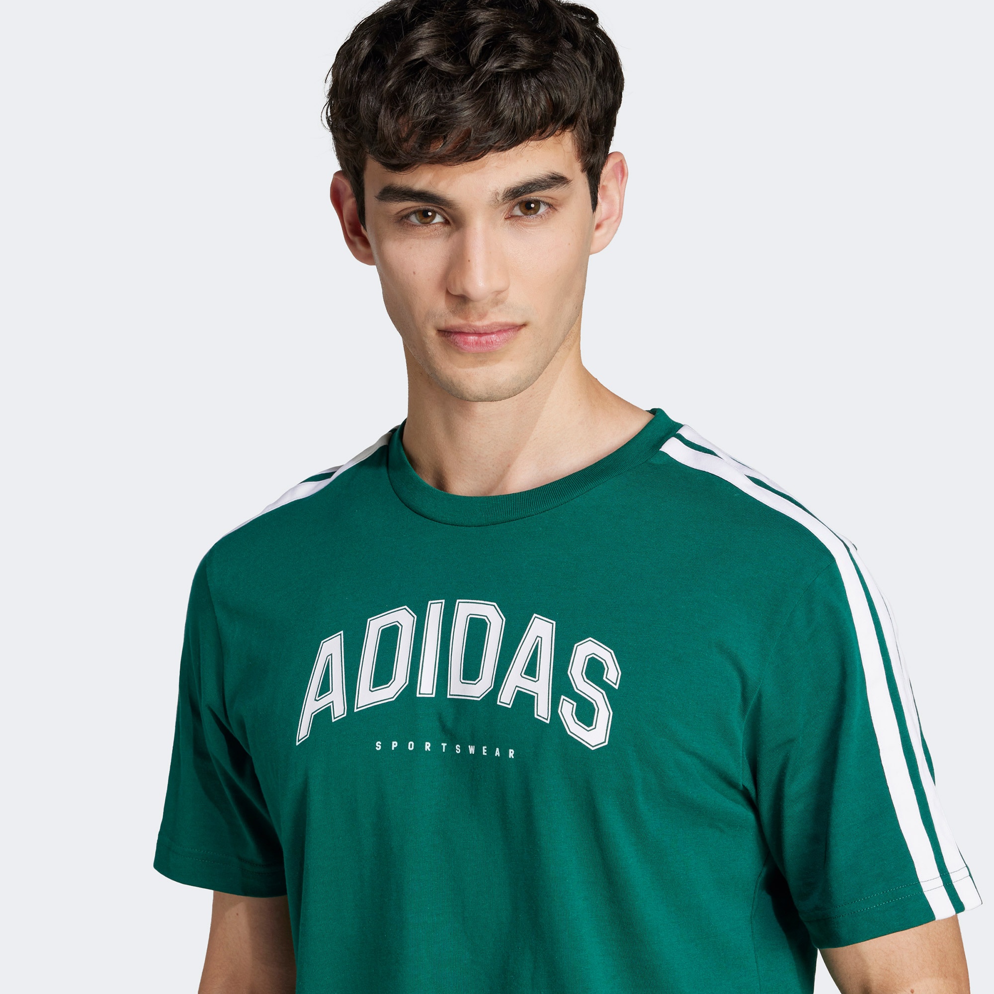 adidas Codes Collegiate Linear Graphic Erkek Yeşil T-Shirt
