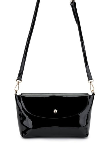  Tamer Tanca Kadın Vegan Siyah Rugan Kol Çantası