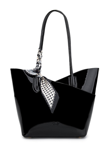  Tamer Tanca Kadın Vegan Siyah Rugan Kol Çantası