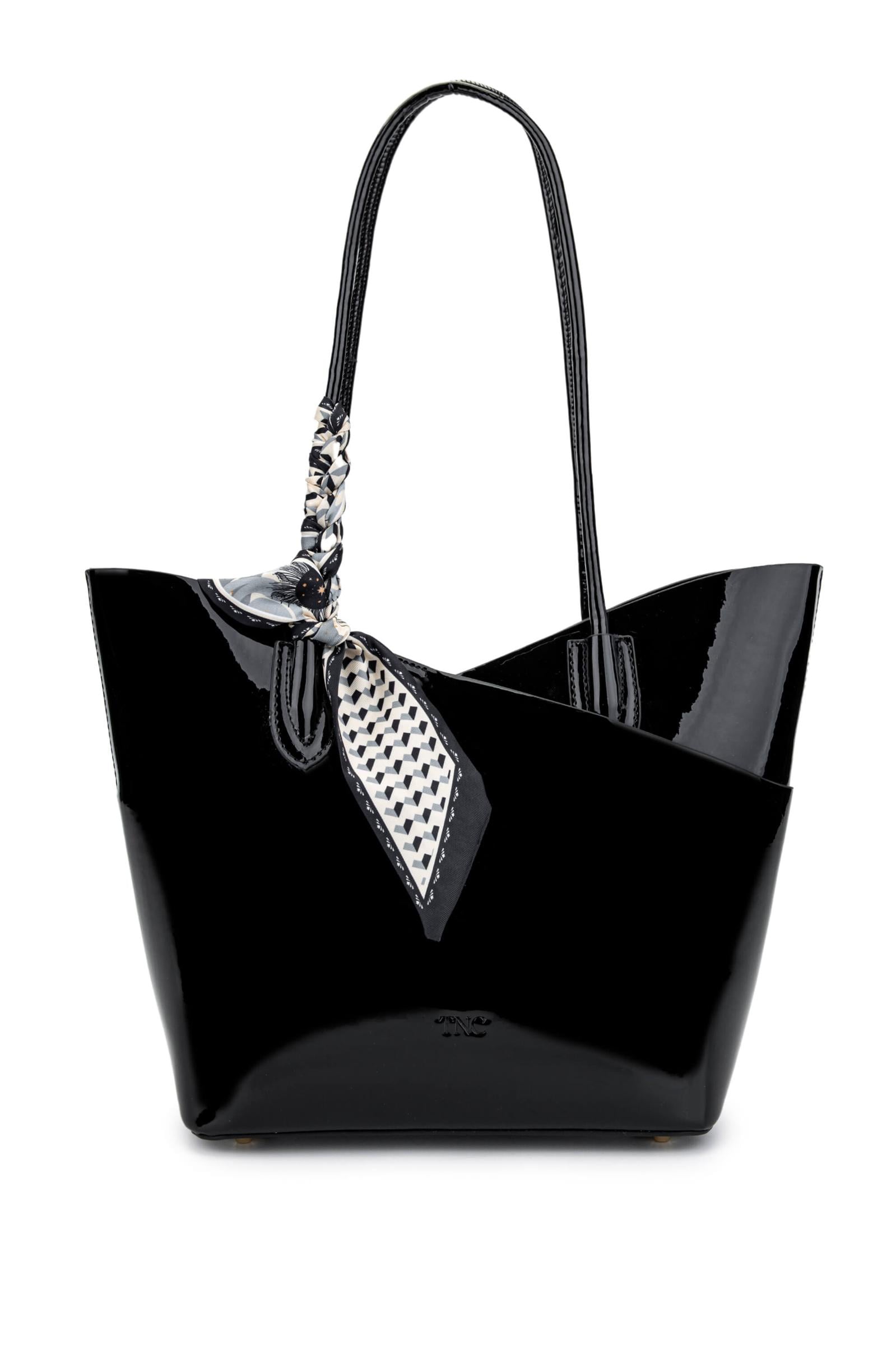  Tamer Tanca Kadın Vegan Siyah Rugan Kol Çantası