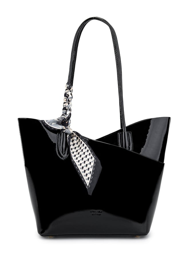  Tamer Tanca Kadın Vegan Siyah Rugan Kol Çantası