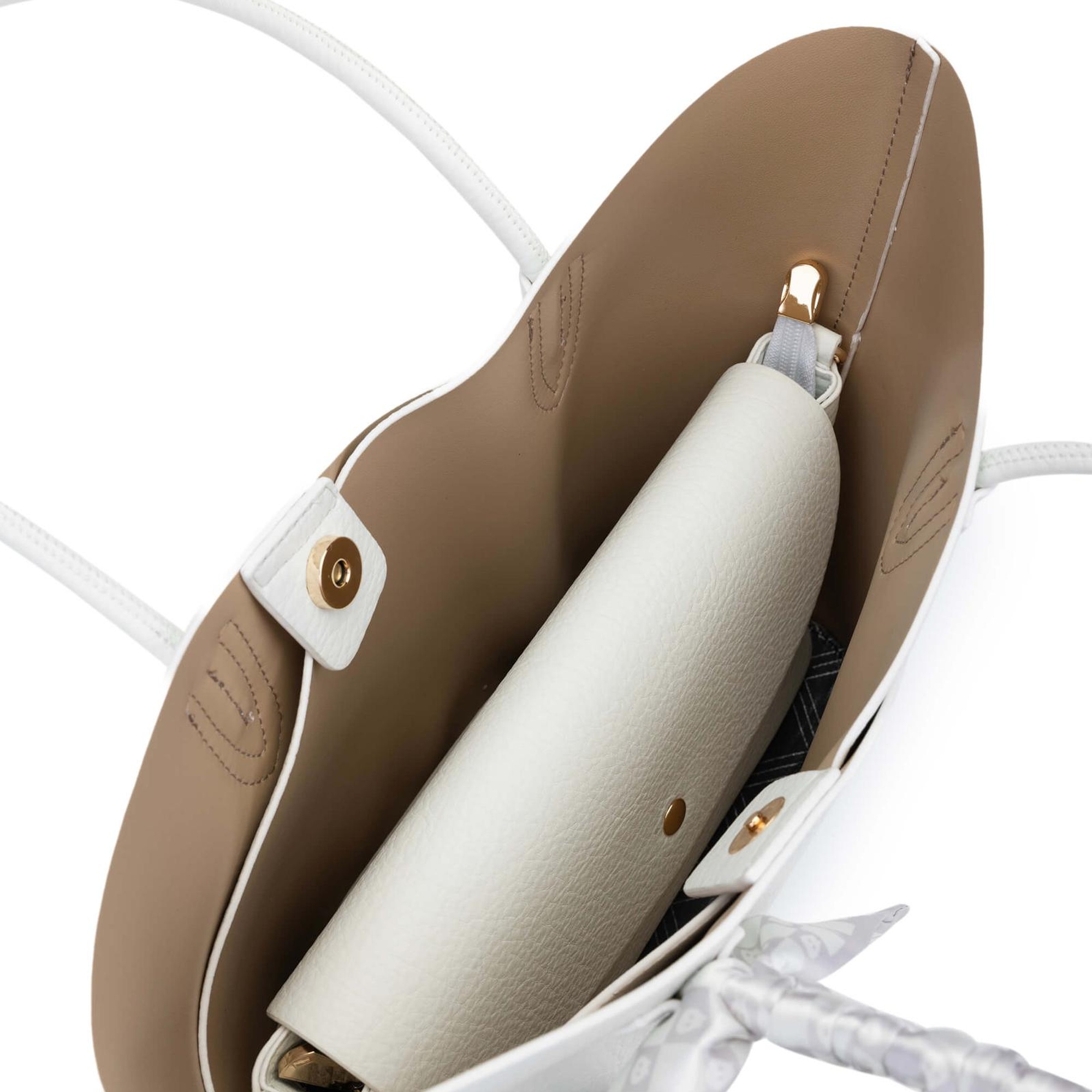 Tamer Tanca Kadın Vegan Beyaz Kol Çantası