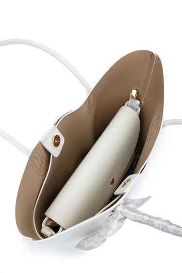  Tamer Tanca Kadın Vegan Beyaz Kol Çantası