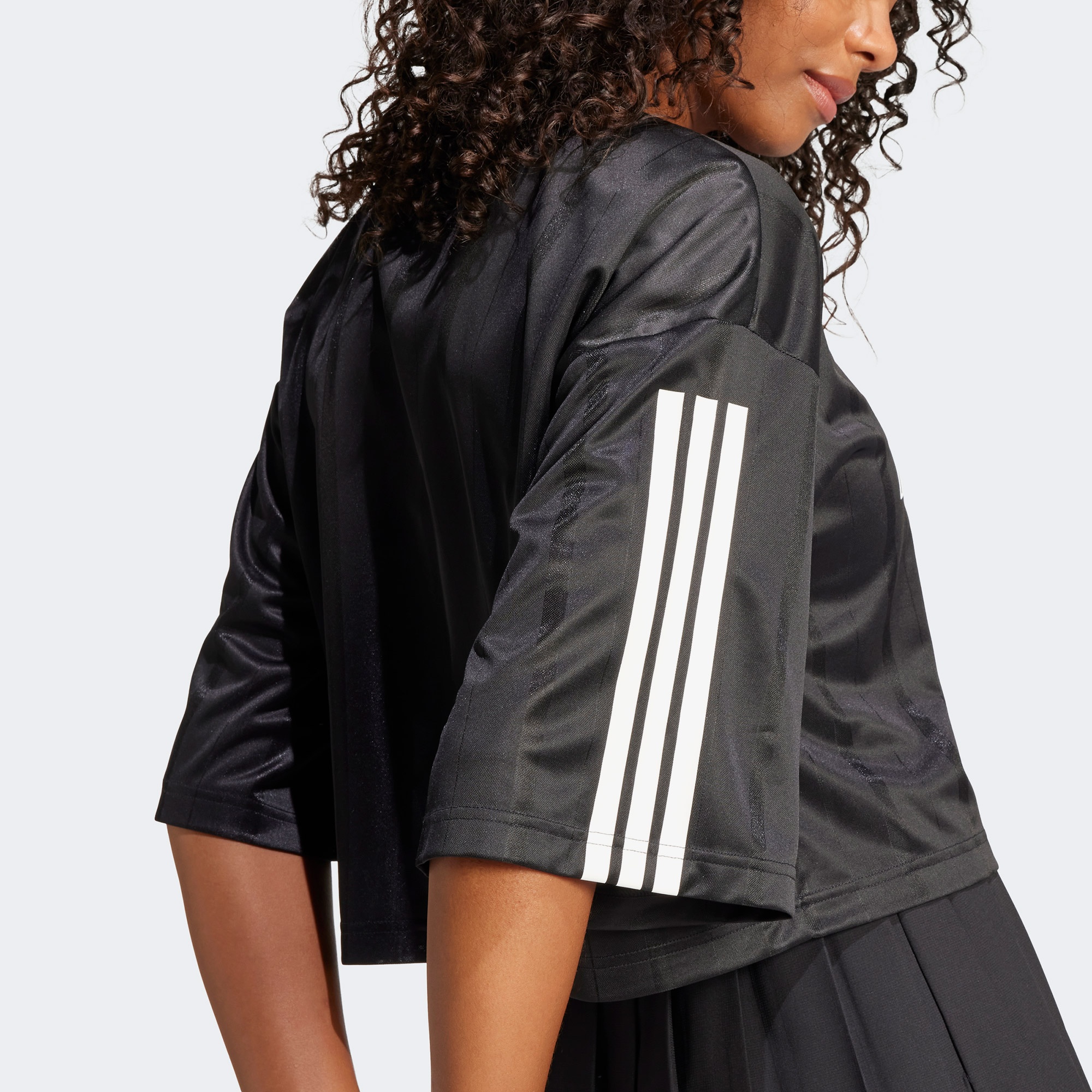 adidas Tiro Cut 3 Stripes Oversized Kadın Siyah T-Shirt