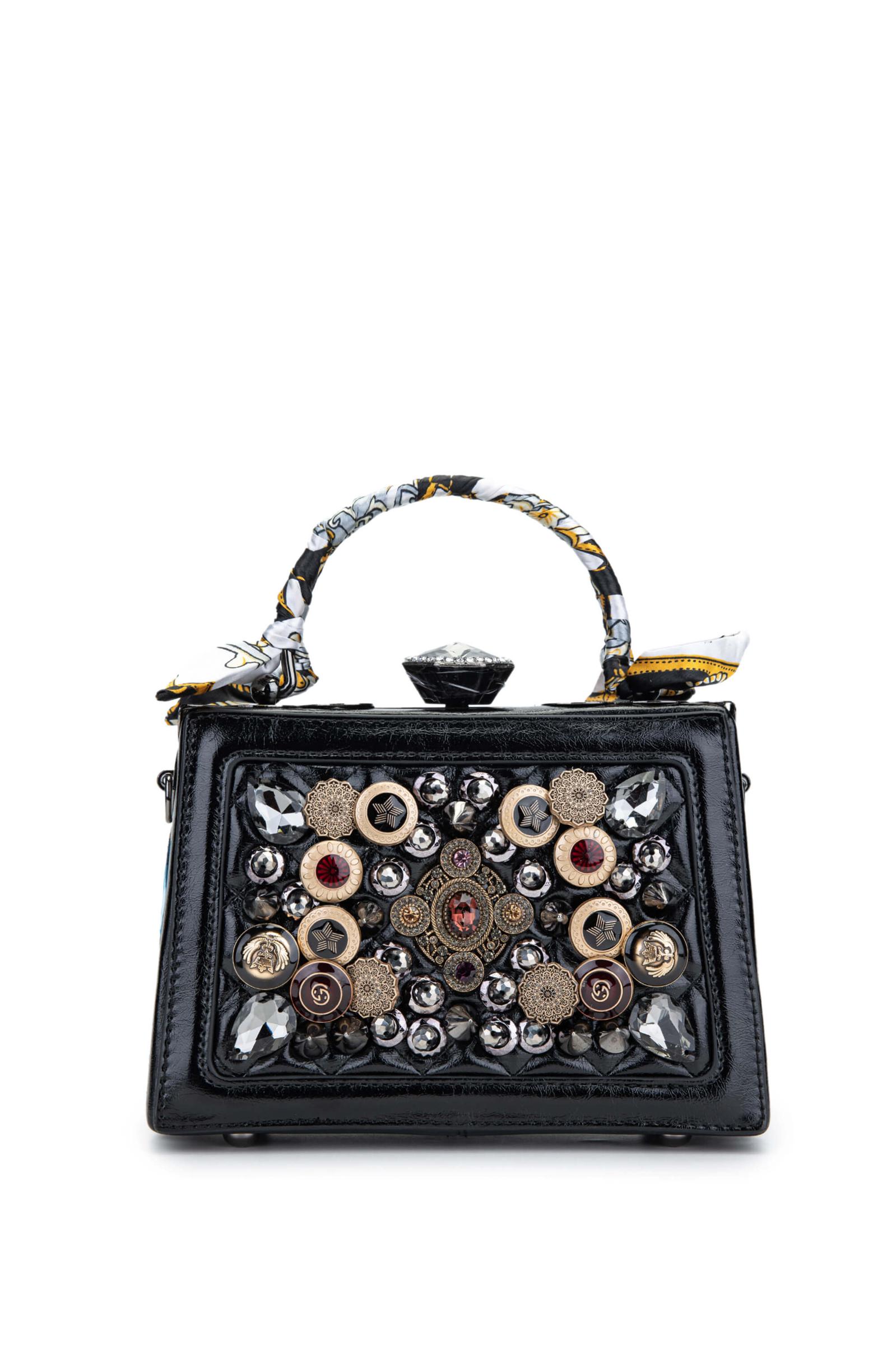  Tamer Tanca Kadın Vegan Siyah El Çantası