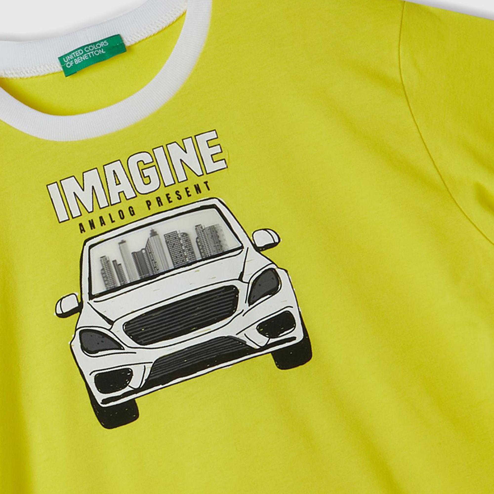 Erkek Çocuk Neon Sarı Merceksi Patch İşlemeli T-Shirt