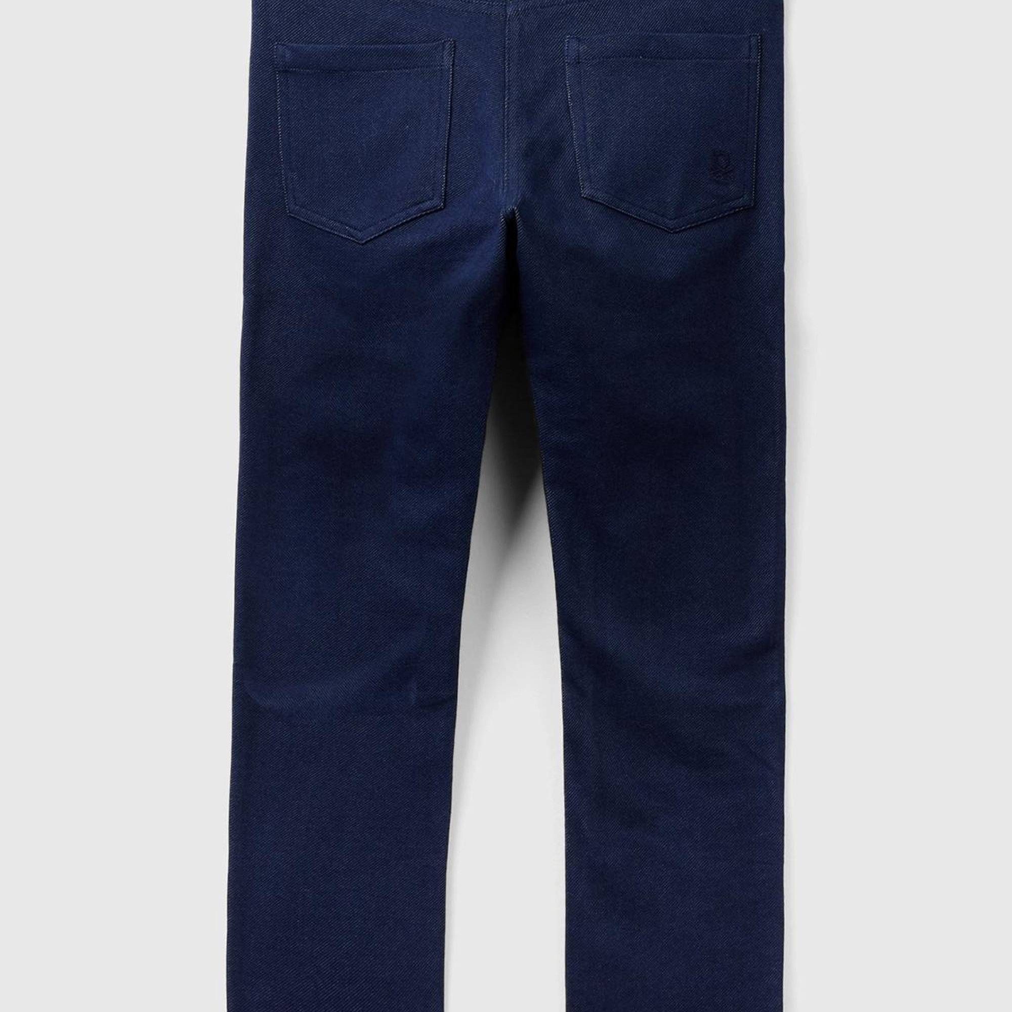 Kız Çocuk Lacivert Streç Kumaşlı Arkası Logo Detaylı 4 Cepli Tayt Pantolon