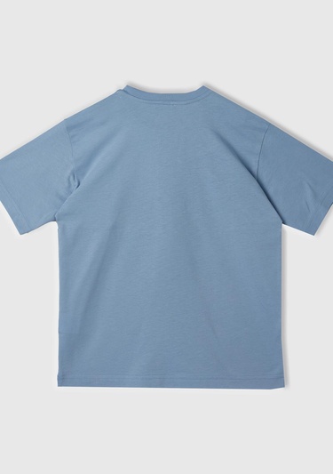  Erkek Çocuk Havacı Mavi Grafik Baskılı T-Shirt