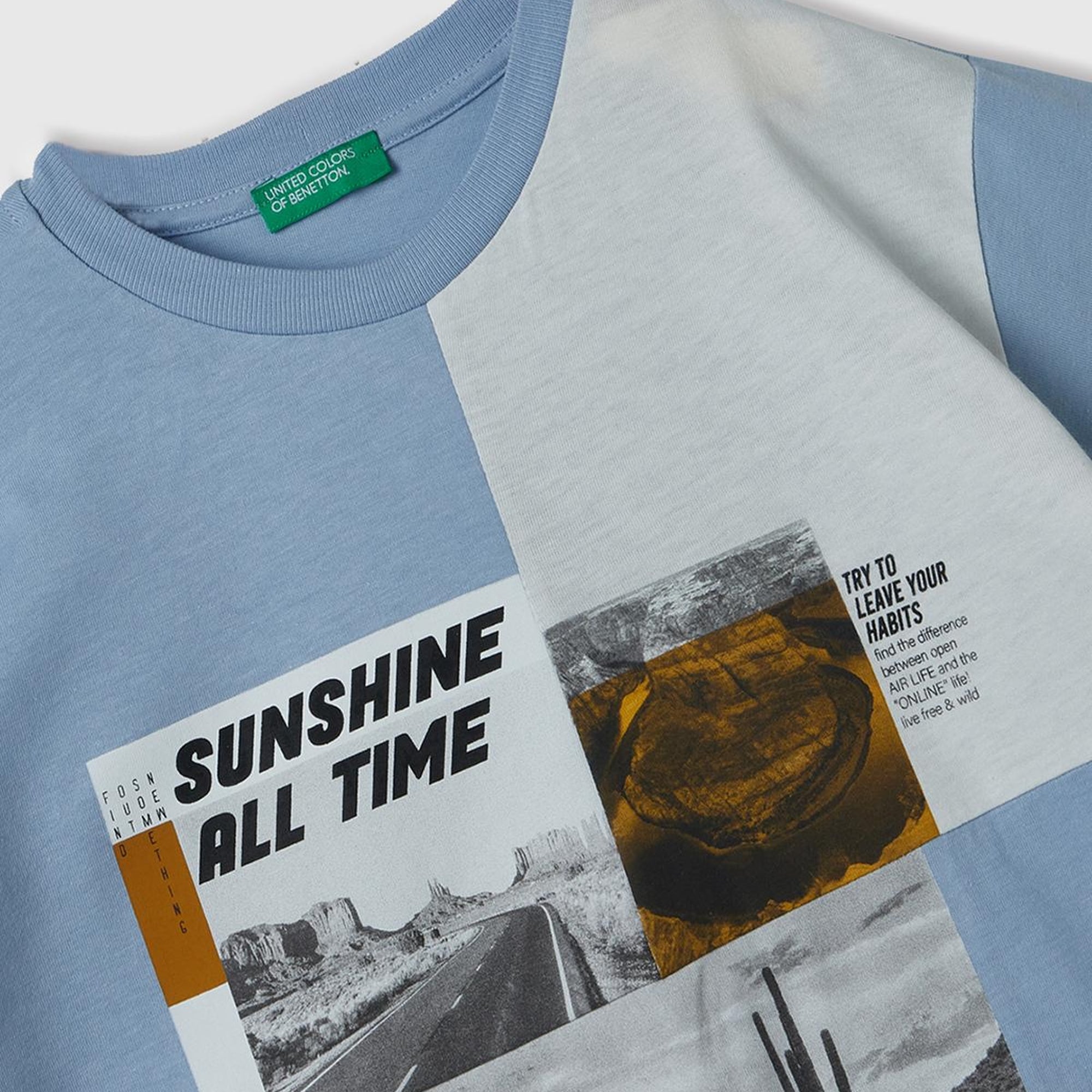 Erkek Çocuk Havacı Mavi Grafik Baskılı T-Shirt