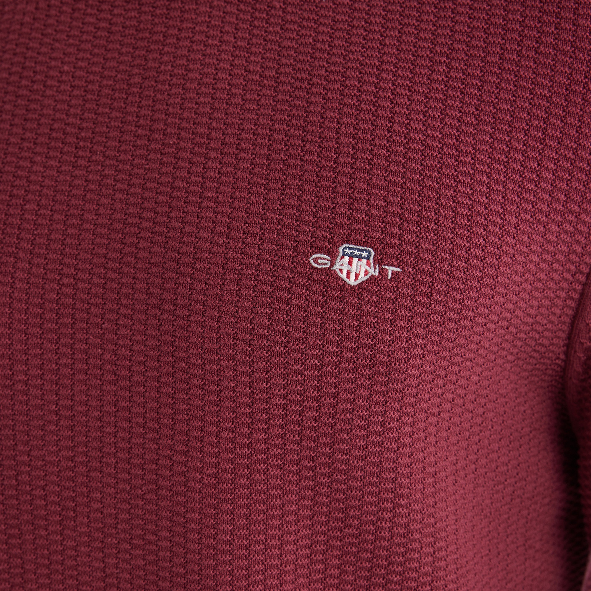 GANT Erkek Bordo Regular Fit Bisiklet Yaka Kazak