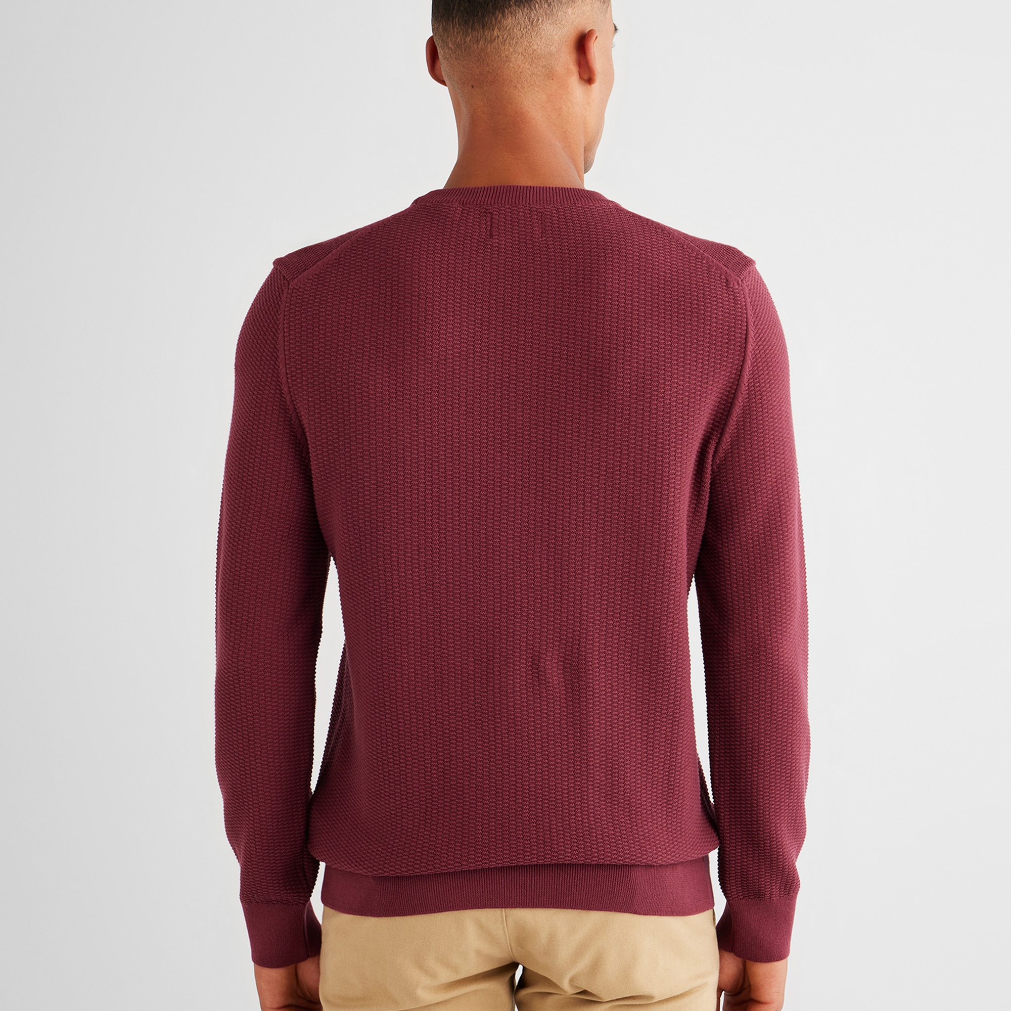 GANT Erkek Bordo Regular Fit Bisiklet Yaka Kazak