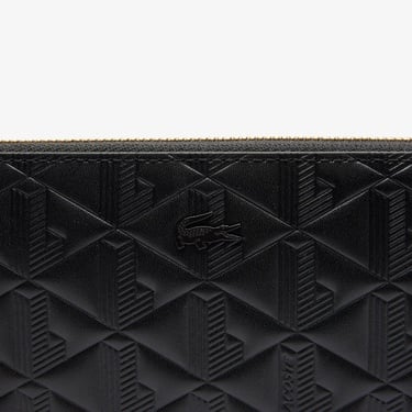  Lacoste Maheki Kadın Monogram Deri  Siyah Cüzdan