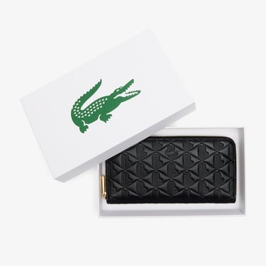  Lacoste Maheki Kadın Monogram Deri  Siyah Cüzdan