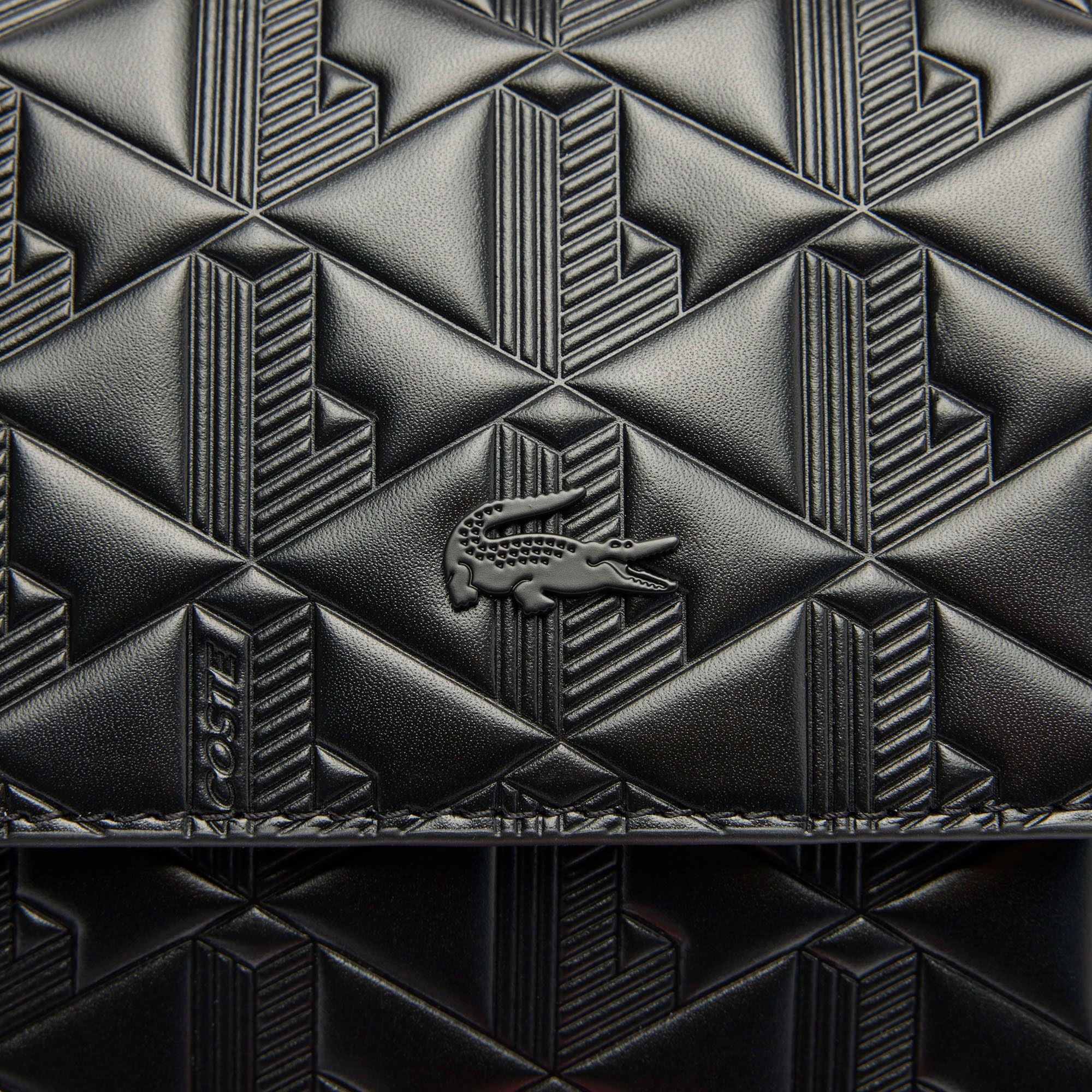 Lacoste Maheki Kadın Monogram Deri Siyah Omuz Çantası